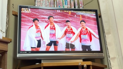 左から小池祐貴、栁田大輝、桐生祥秀、鵜