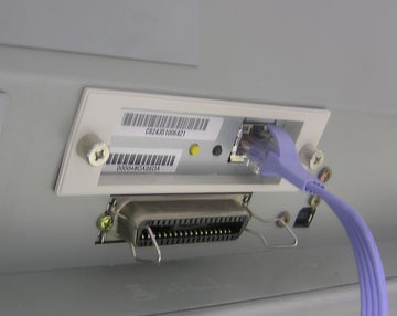 実際にEthernetケーブルを接続したところ