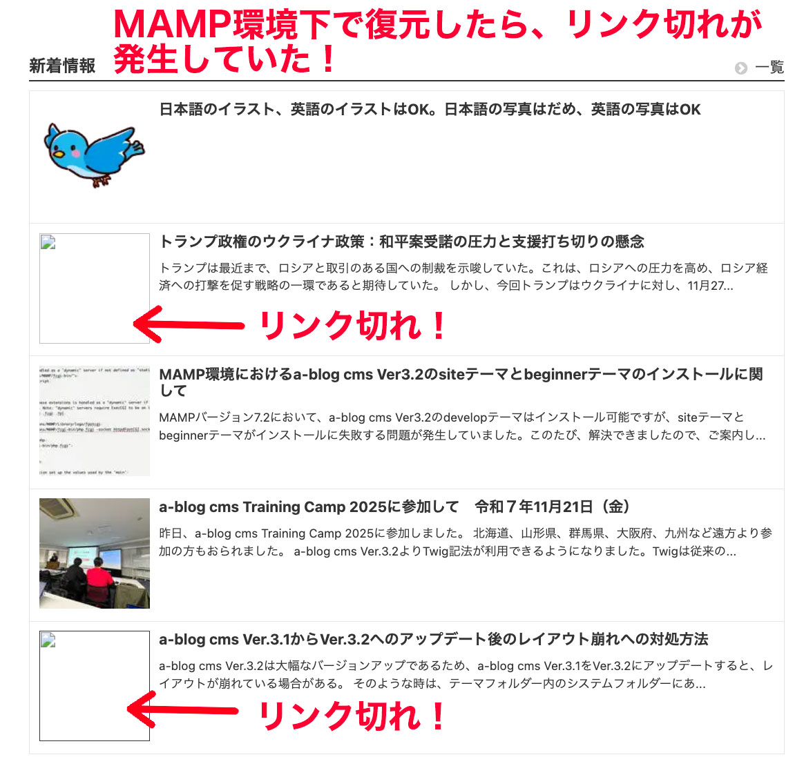 MAMP環境下での日本語名ファイルのパス切れ現象と復元検証 | a-blog